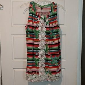 1X Lacey Cactus Sleeveless tunic